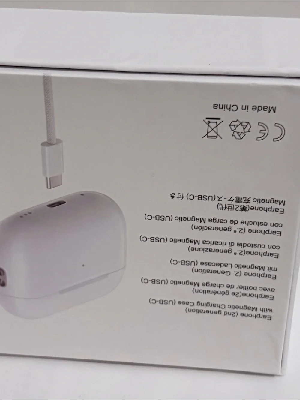 Apple White Wireless Earbuds with Green LED Indicator